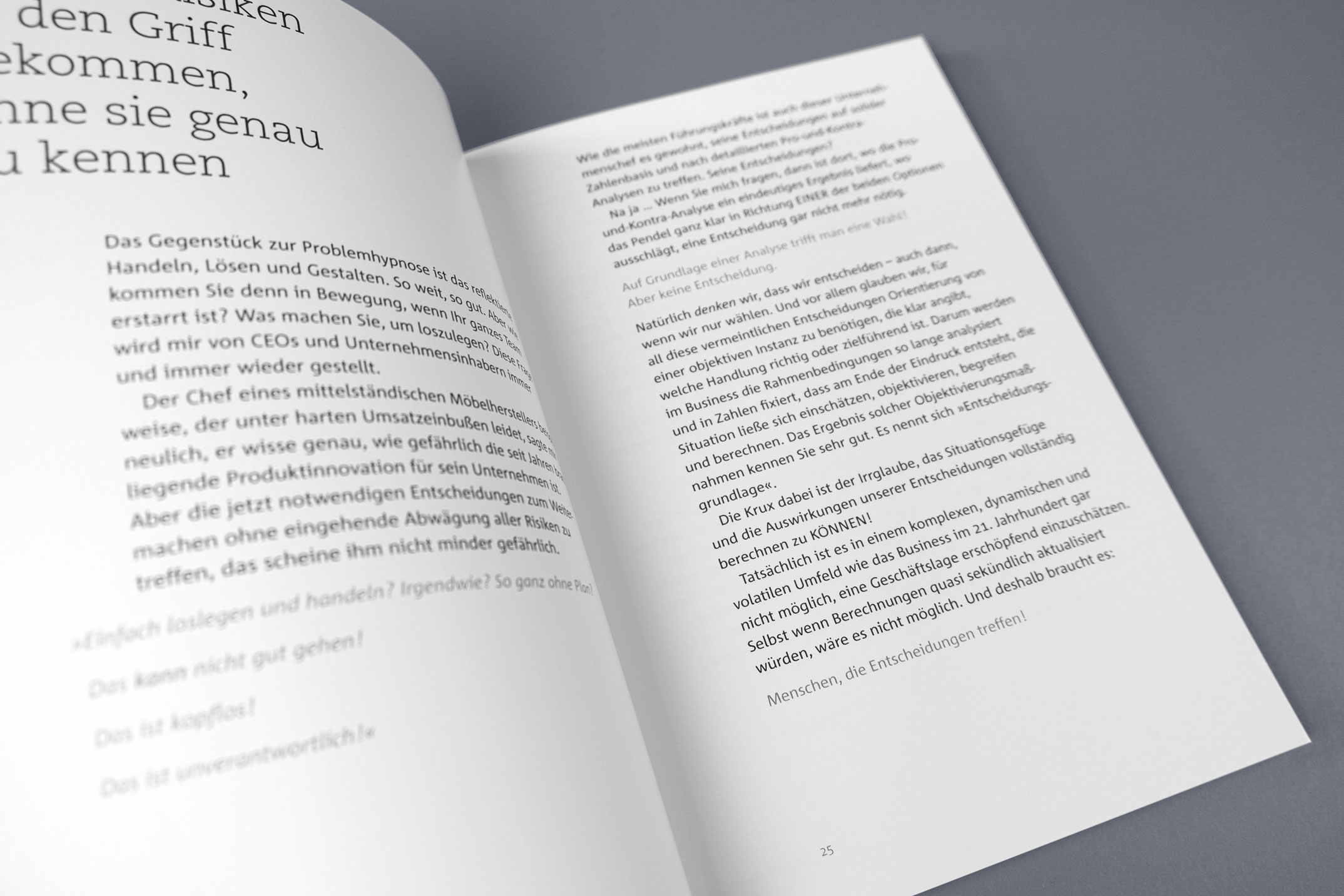 Hierarchien in der Typografie auf der Doppelseite, Sachbuch »In der Nordwand« von Rainer Petek