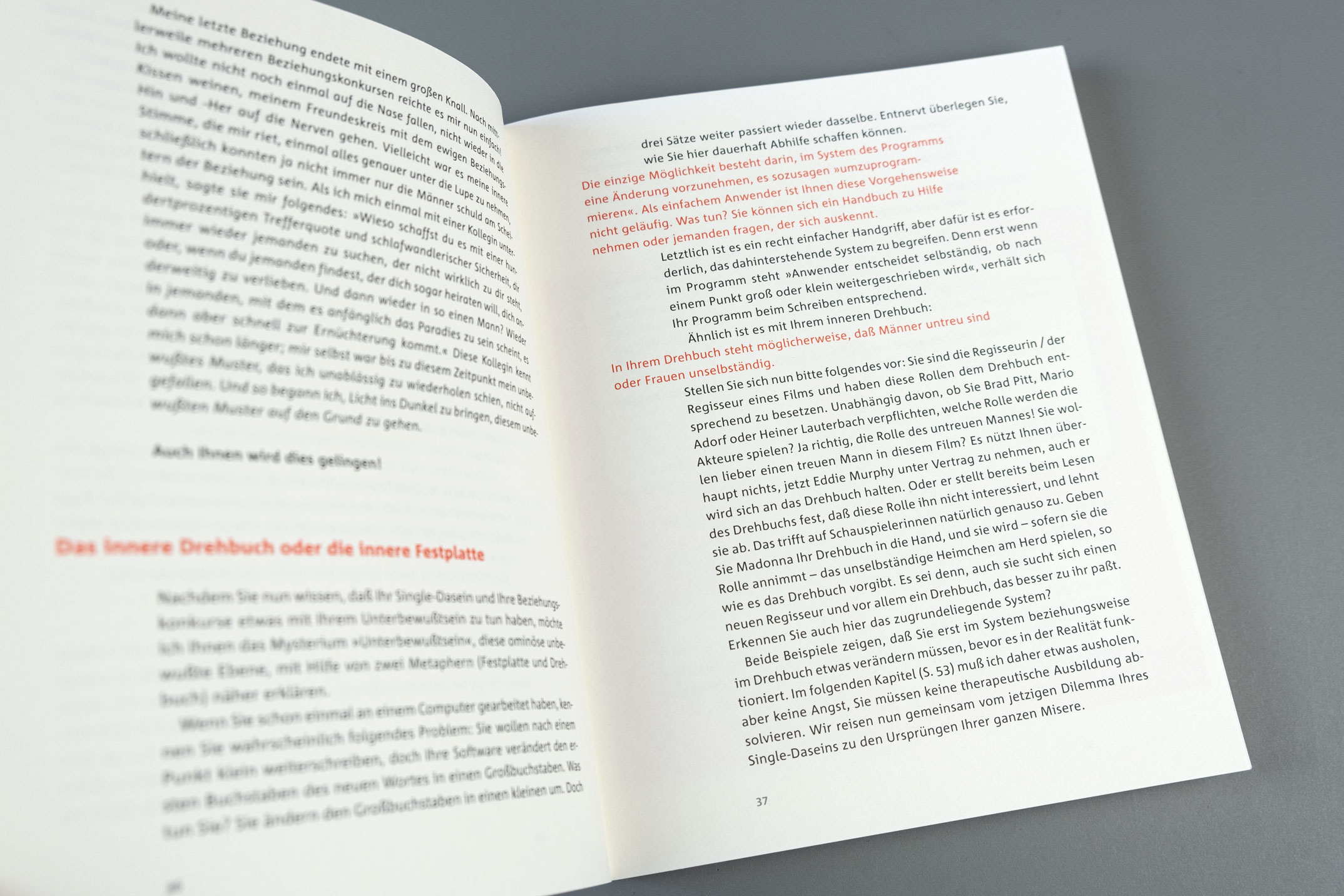 Buchgestaltung, typografische Hierarchien auf einer Doppelseite – Simply-Love-Strategie, Katja Sundermeier, Piper Verlag