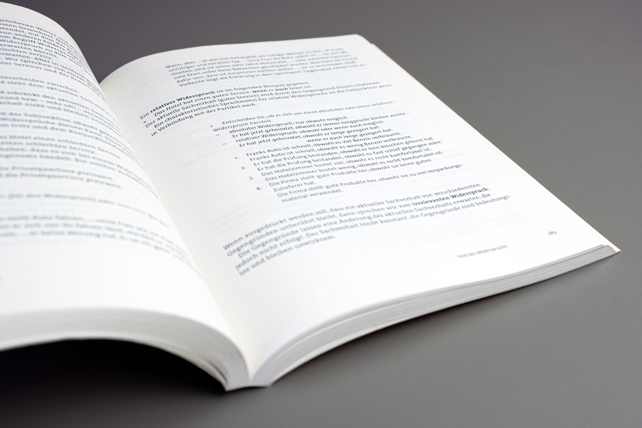Didaktische Buchgestaltung, typografische Hierarchie 1, Feld des Widerspruchs, Lehrwerk Grammatik in Feldern, Verlag für Deutsch München