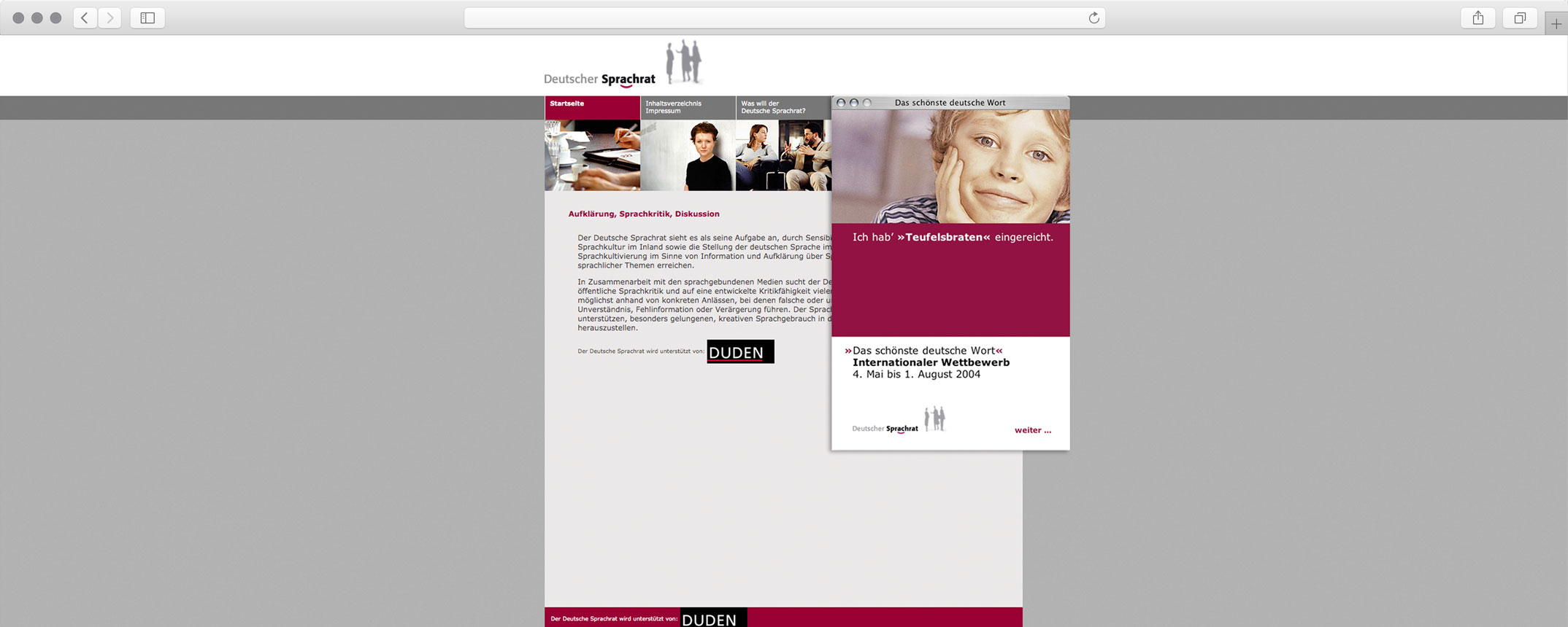Website, Werbekampagne, Das schönste deutsche Wort, Goethe Institut