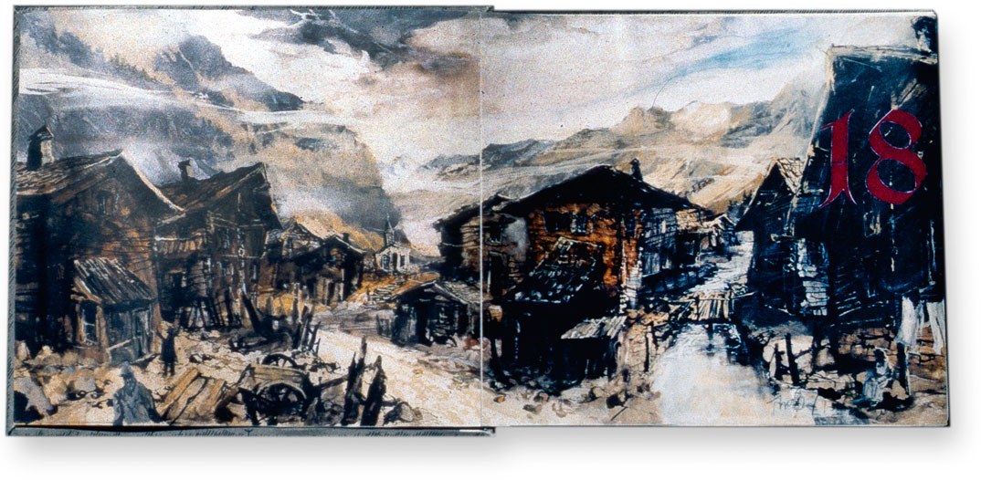 Projektpräsentation, Buch, Doppelseite Illustration, Schlafes Bruder, Perathon Film, München