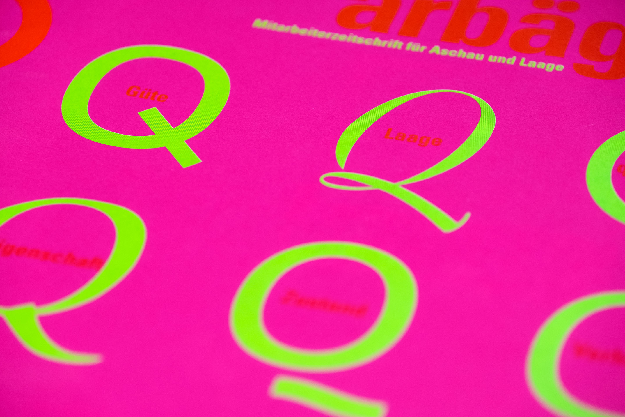 Typografie Titelblätter, Mitarbeiterzeitschrift ärbäg, TRW