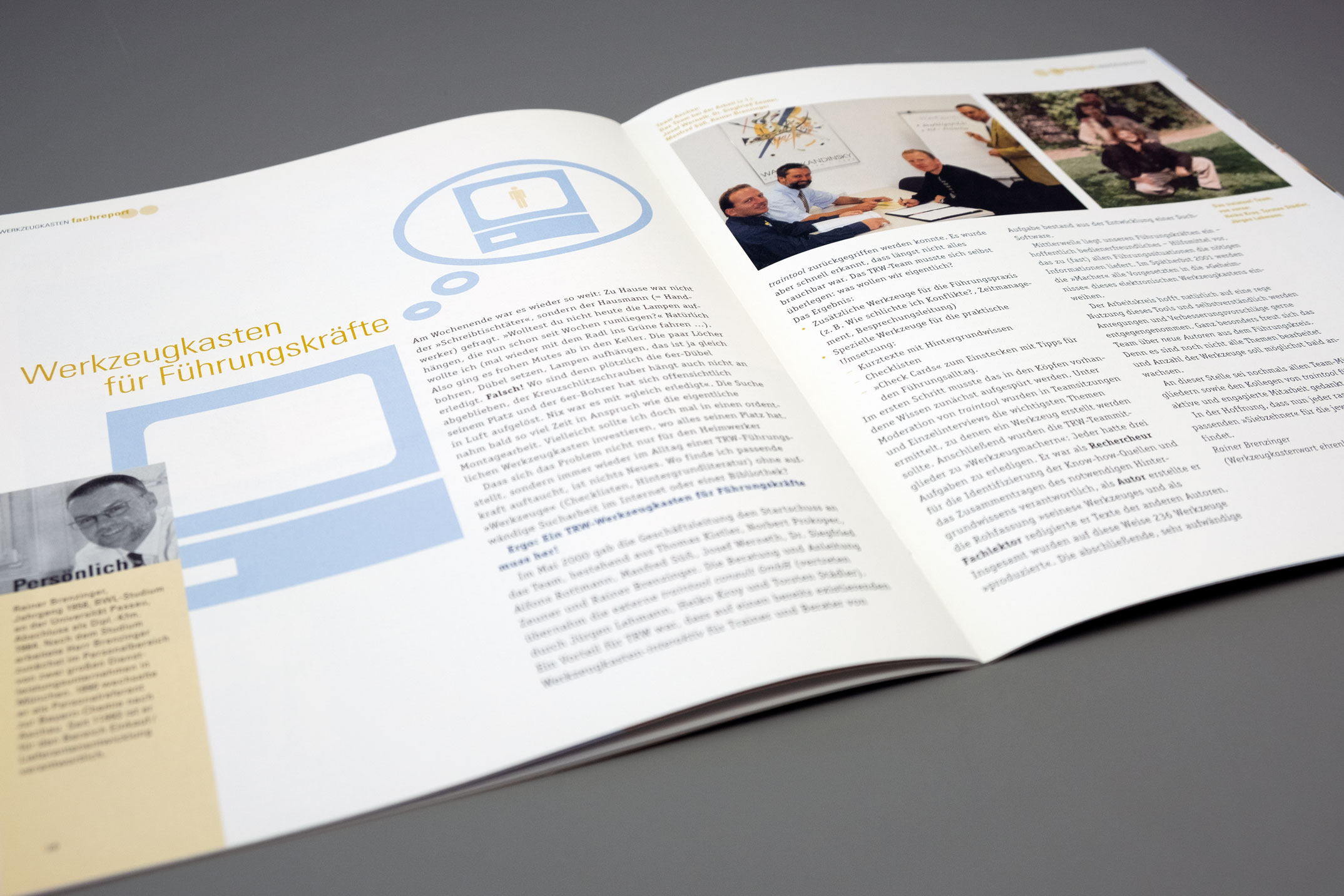 Doppelseite Führungskräfte, Mitarbeiterzeitschrift ärbäg, TRW