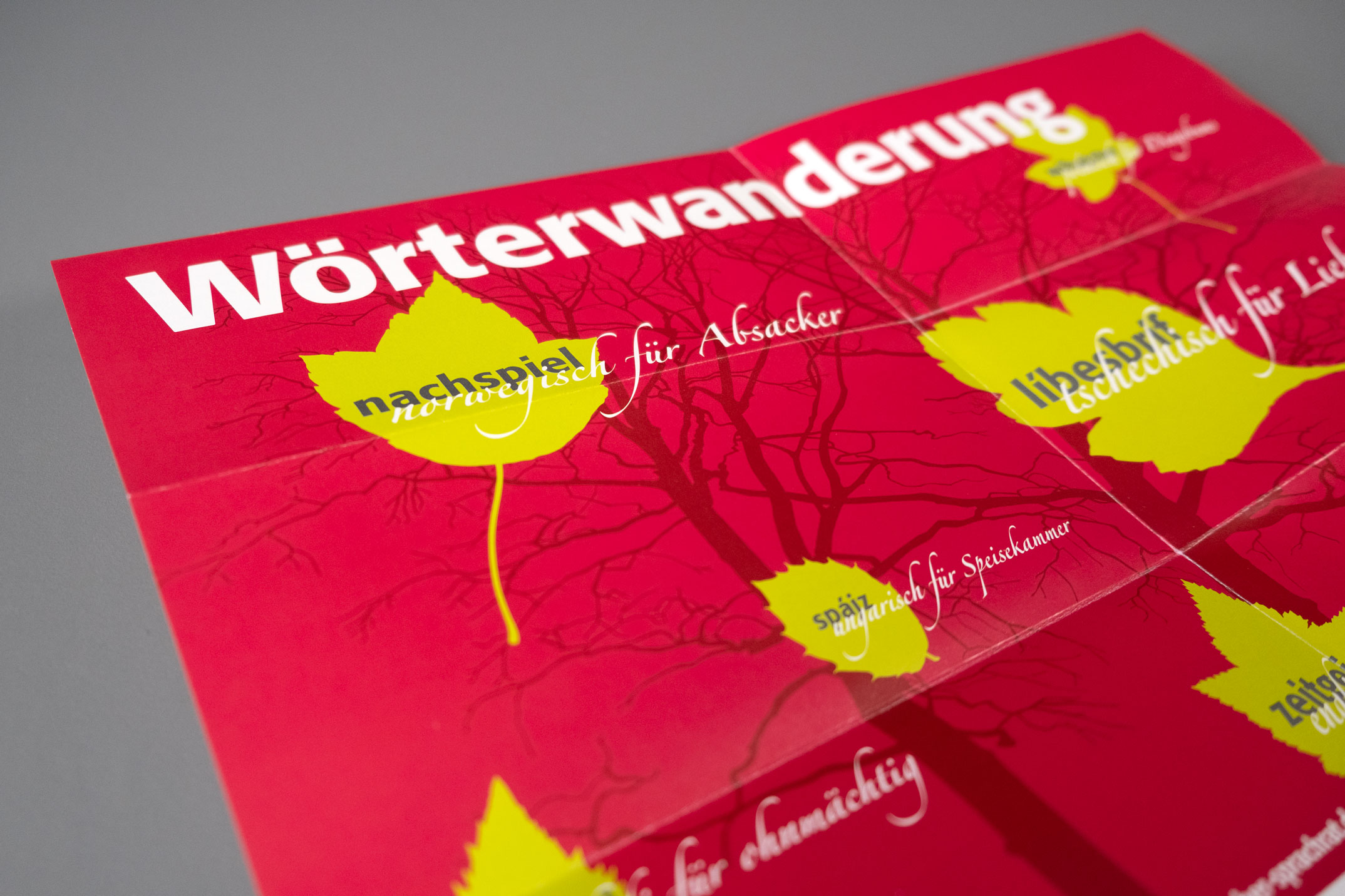 Werbekampagne zur Ausschreibung »Wörterwanderung«, Plakat, Typografie, Goethe Institut