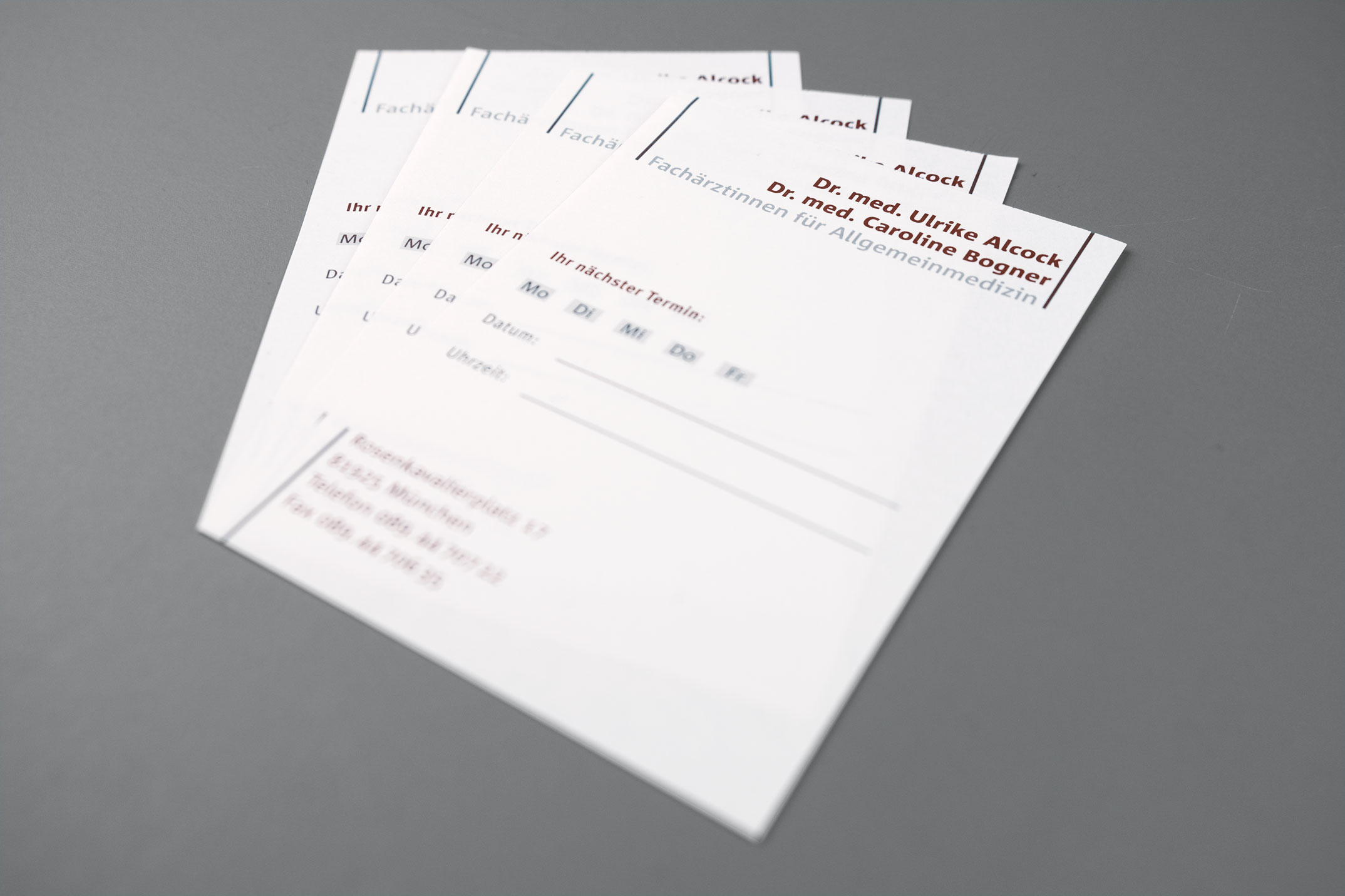 Terminzettelblock – Corporate Design Dres. med. Alcock und Bogner, Allgemeinmedizin