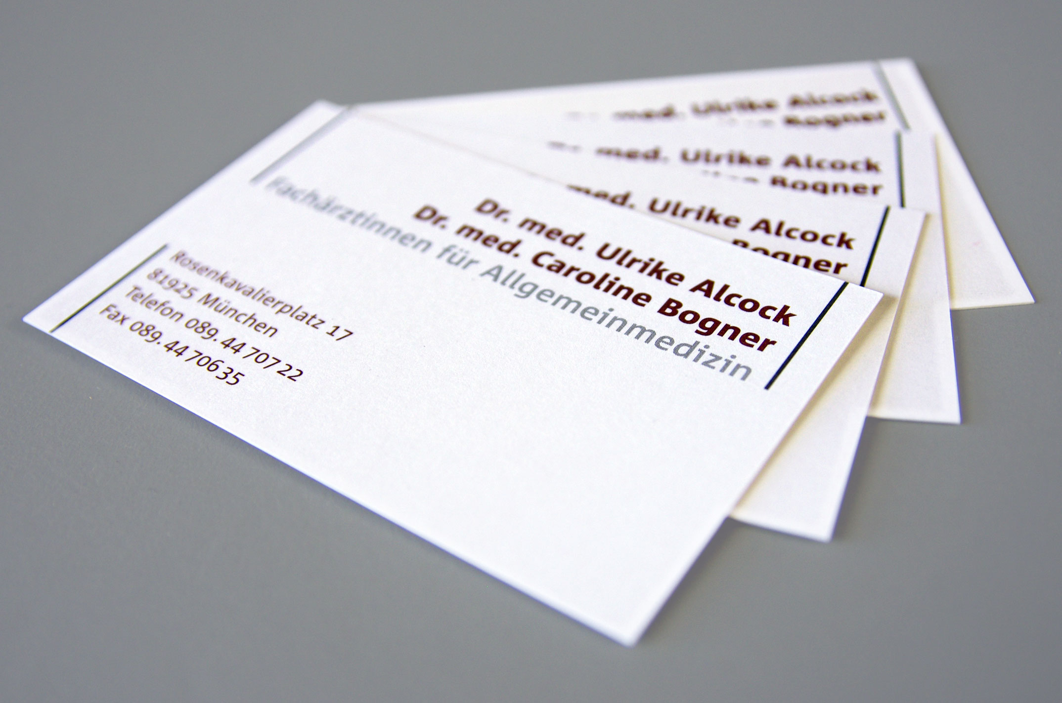 Visitenkarten – Corporate Design Dres. med. Alcock und Bogner, Allgemeinmedizin