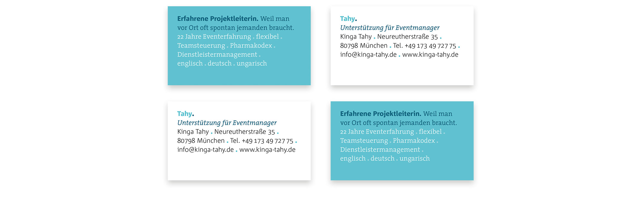 Visitenkarte »Erfahrene Projektleiterin« – Corporate Design Kinga Tahy Coaching