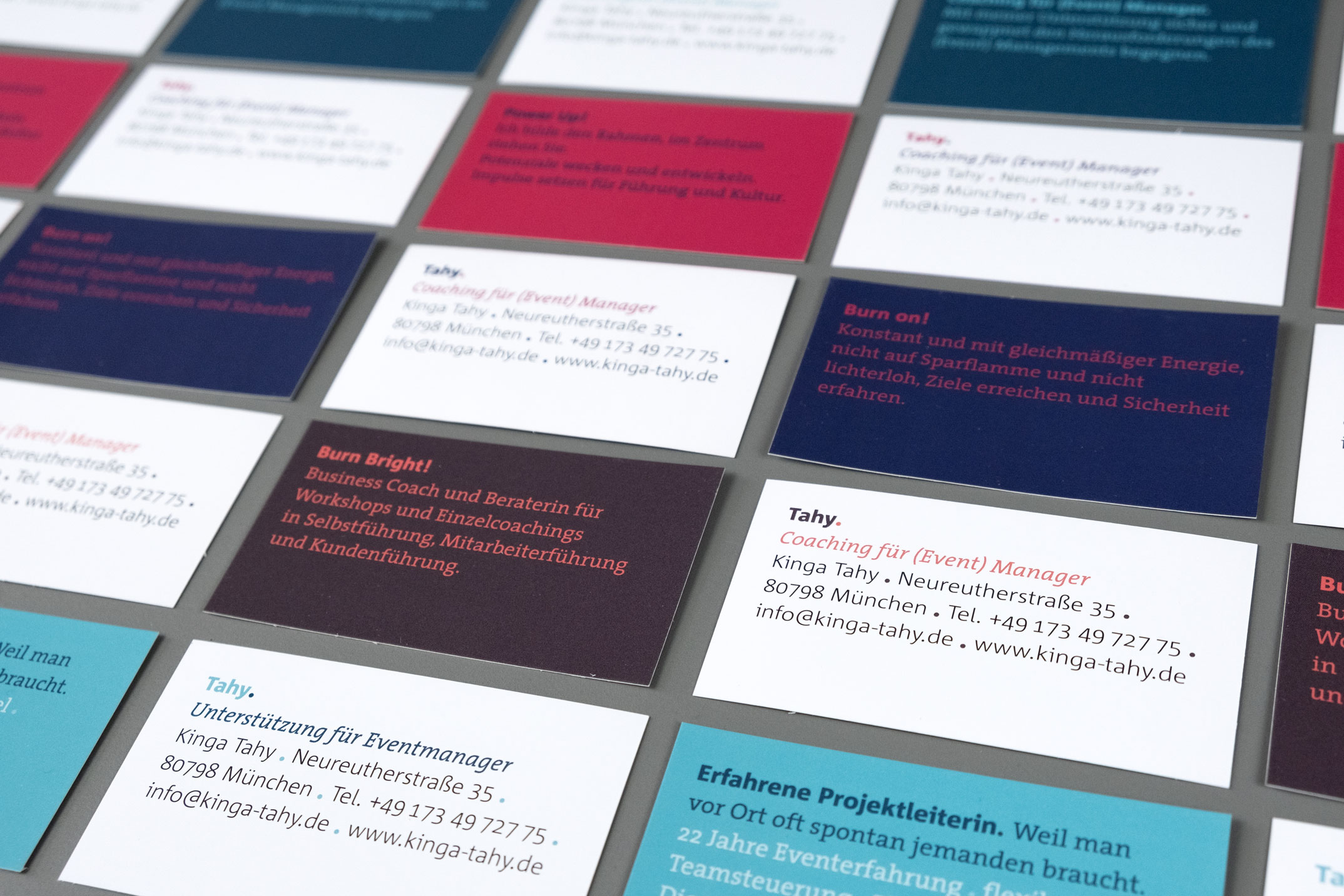 Visitenkarten, Typografie – Corporate Design Kinga Tahy Coaching