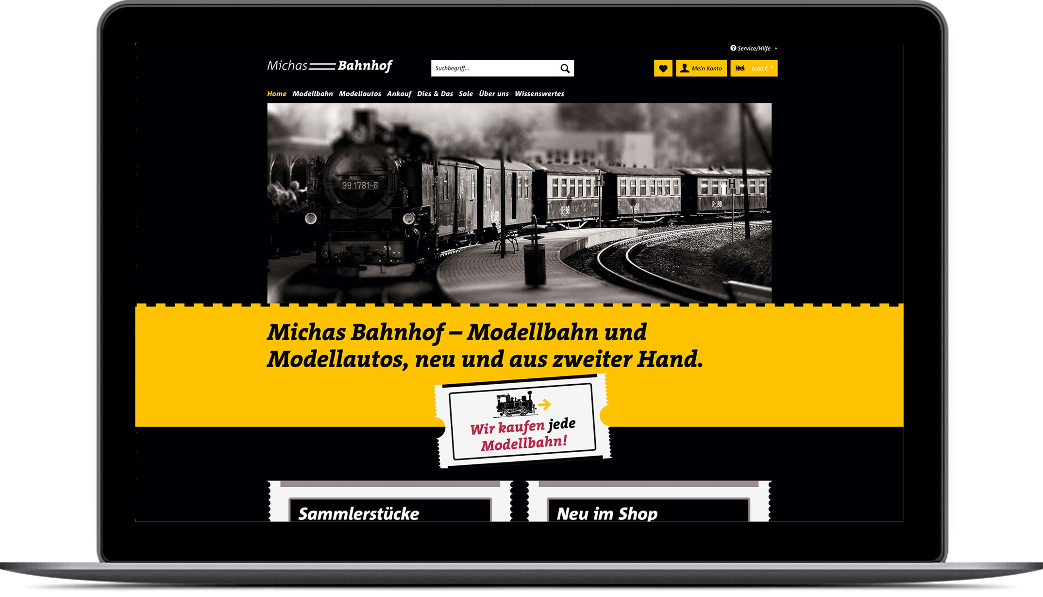 Webdesign – Corporate Design und Webshop Michas Bahnhof