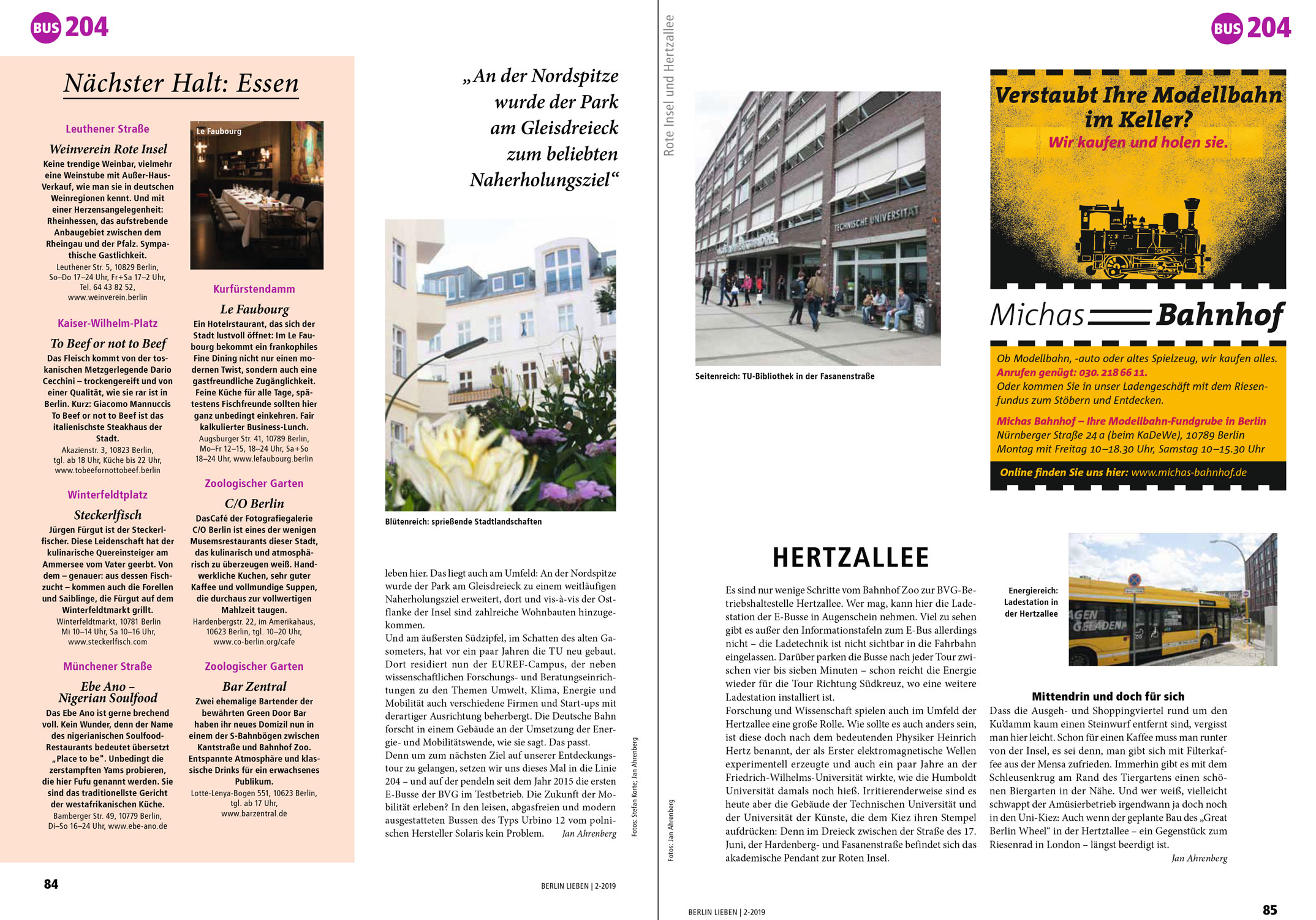 Anzeige – Corporate Design und Webshop Michas Bahnhof