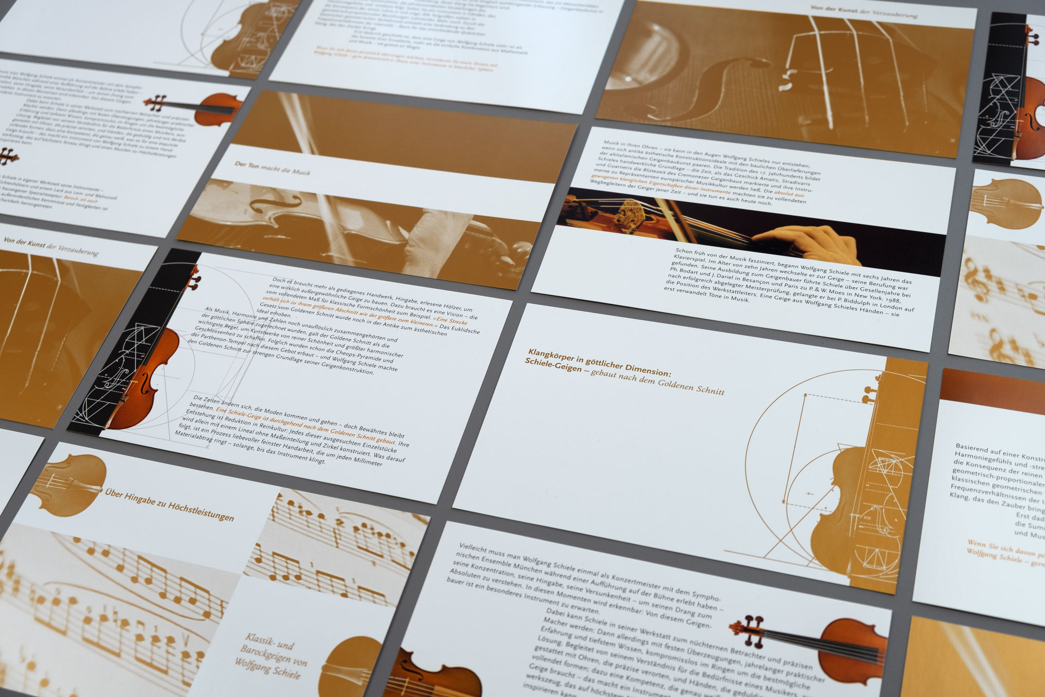 Imagebroschüre Einlegeblätter – Corporate Design Wolfgang Schiele Geigenbaumeister