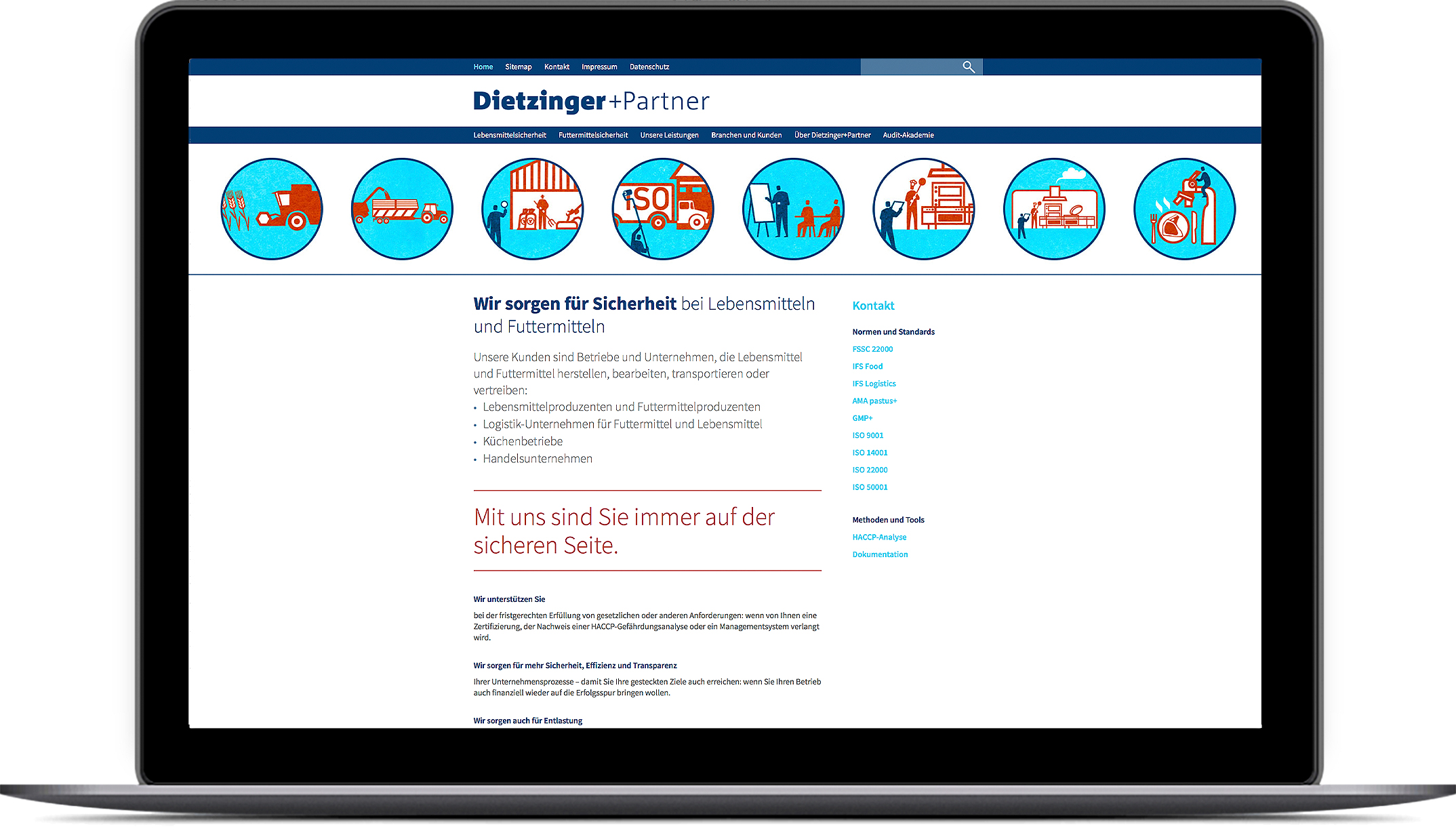 Webdesign, Startseite – Corporate Website, Dietzinger+Partner