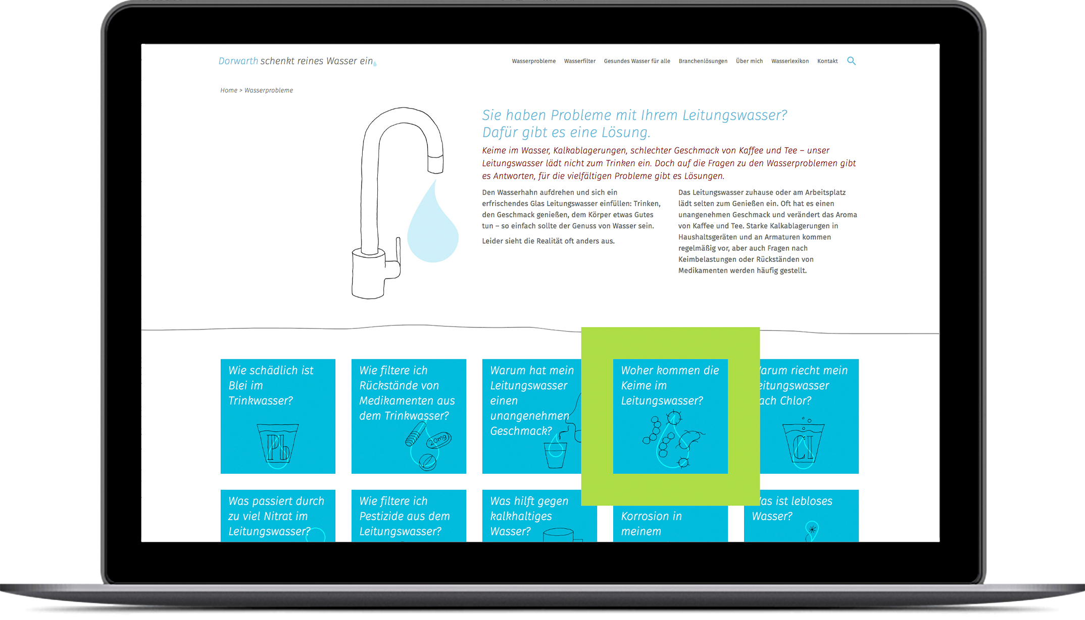 Webdesign, Startseite – Corporate Website, Dorwarth Wasserexperte, Besseres Wasser Berlin